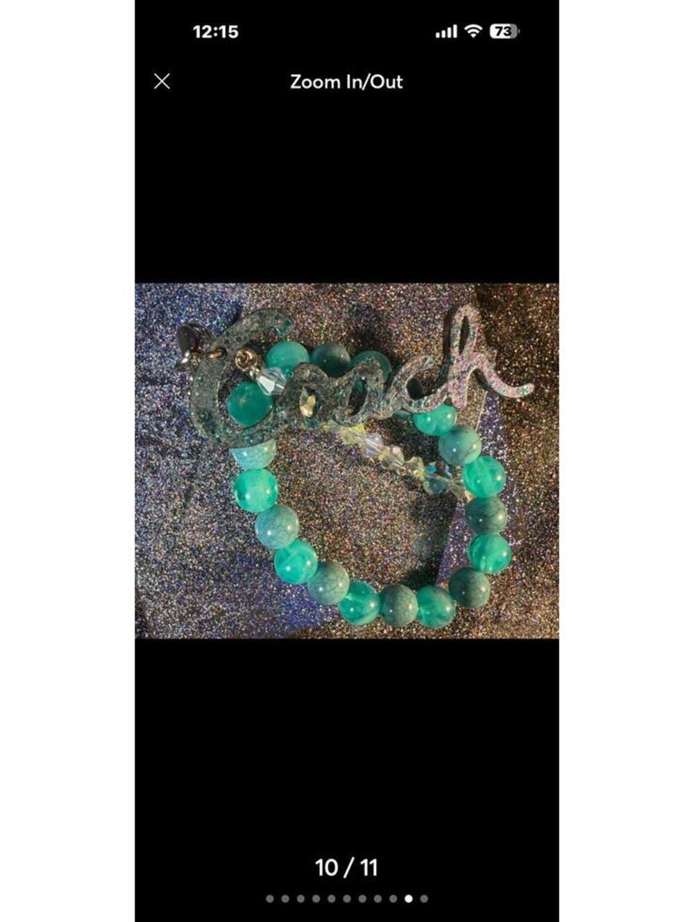 Authentic Coach charm and a beaded purse charm teal and purple iridescent - Picture 7 of 10